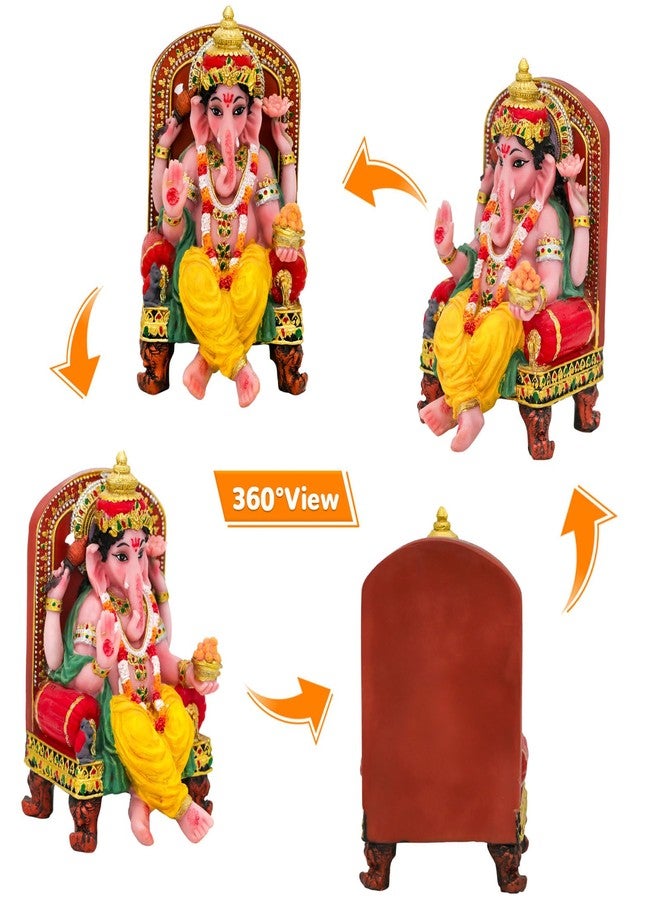 BangBangDa Hindu God Lord Ganesha Statue - 5.1" H Ganesh Idol Figurine Diwali Gifts Birthday Father’s Day for Indian Family Friends People Home Temple Mandir Altar Pooja Item - Image 4